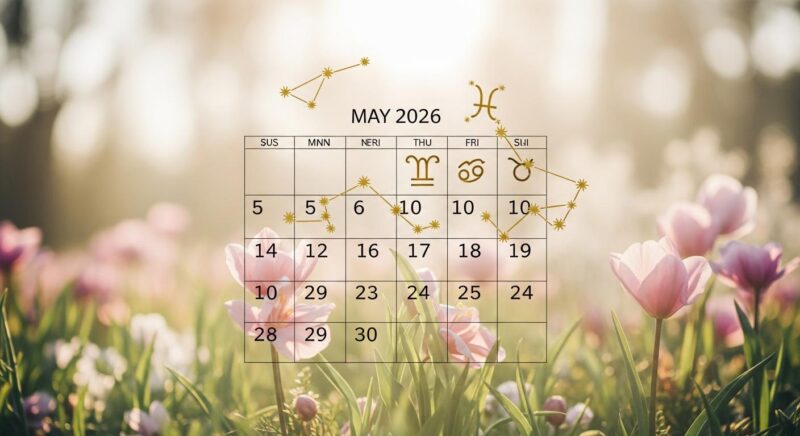 Votre horoscope complet de mai 2026 avec toutes les dates clés pour chaque signe